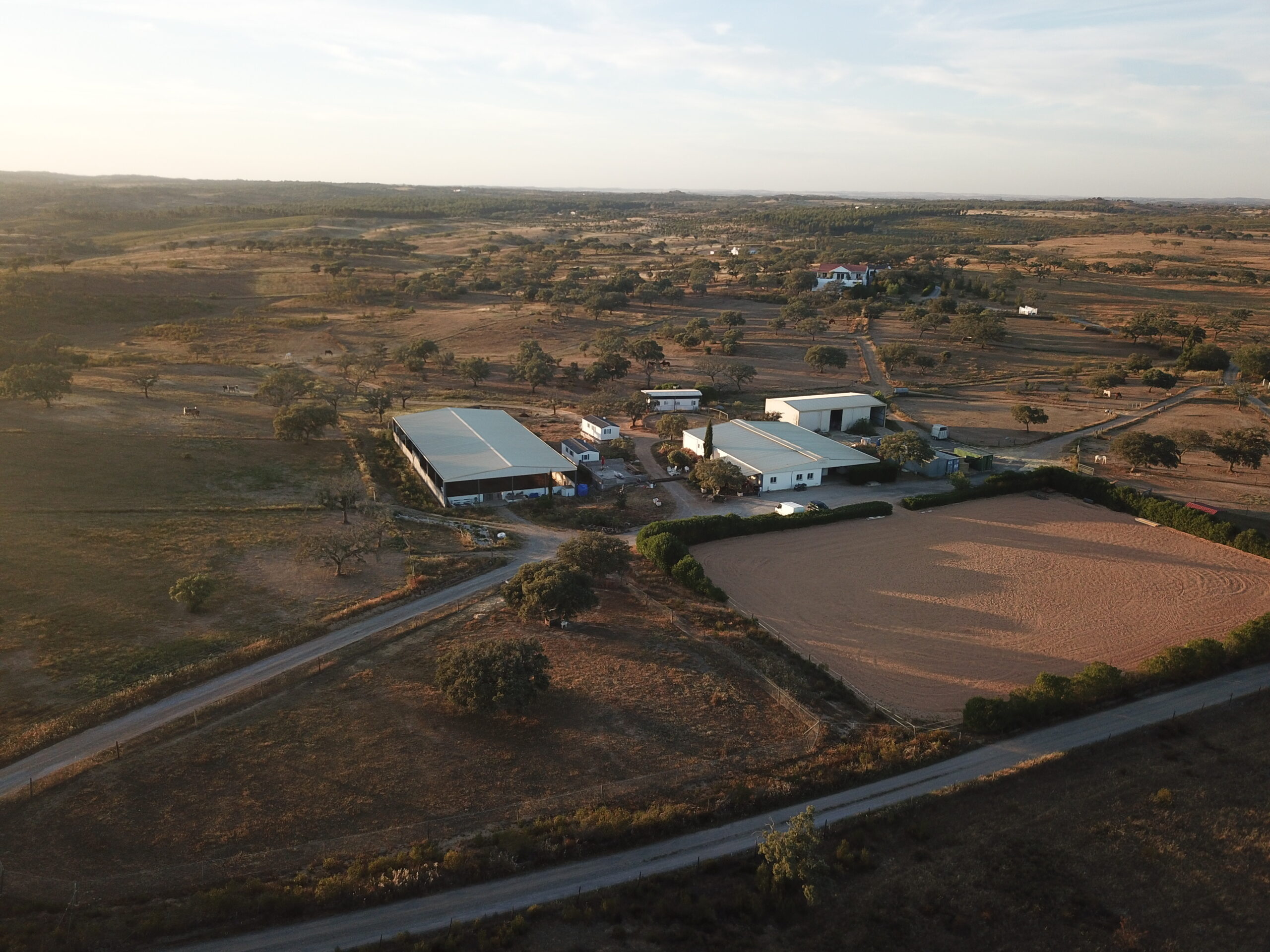 Aerial view of Equus Ourique Riding Centre from the side