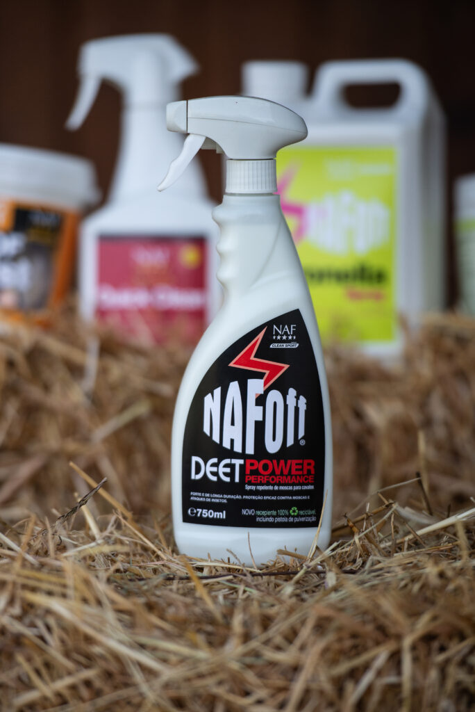 Product shot bottle of NAF Off Deet anti fly spray