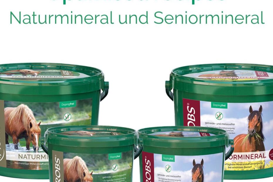 Product shot from Agrobs showing the mineral products with optimised recipes in green plastic buckets